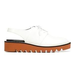 Stella McCartney Vegan Leather Slingback Oxfords Shoes White Women's Size 38/7.5